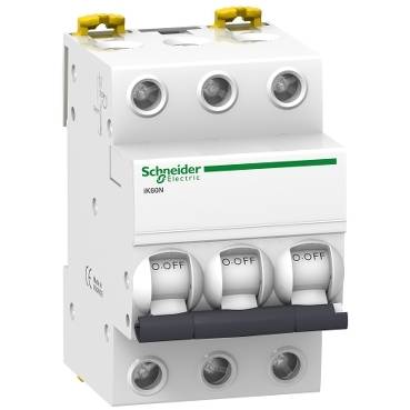 Schneider Electric - A9K24363 - miniature circuit breaker - iK60N - 3P - 63 A - C curve