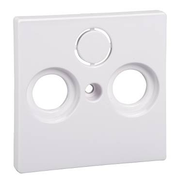 Schneider Electric - MTN296725 - Central plate for antenna sock.-out.s 2/3 holes, active white, glossy, System M