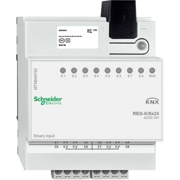 Schneider Electric - MTN644792 - Intrari binare REG-K/8x24, gri deschis