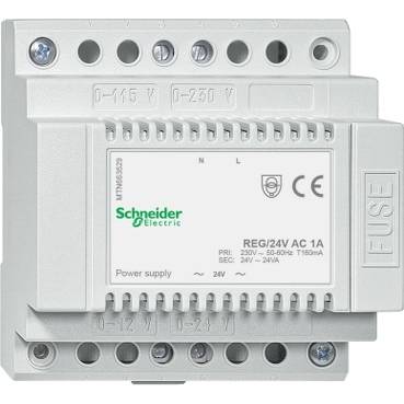 Schneider Electric - MTN663529 - Sursa alimentare REG, AC 24 V/1 A, gri deschis