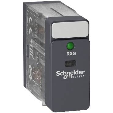 Schneider Electric - RXG23BD - releu ambrosabil de interfata- Zelio RXG- 2 C/O standard- 24 V cc- 5 A- cu LED