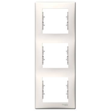 Schneider Electric - SDN5801323 - Sedna - vertical 3-gang frame - cream