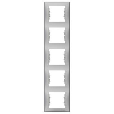 Schneider Electric - SDN5801560 - Sedna - vertical 5-gang frame - aluminium