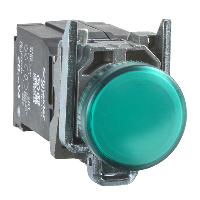Schneider Electric - XB4BVB3 - lampa pilot completa verde diam. 22, lentila simpla, cu LED integral 24 V (multiplu comanda: 5 buc)