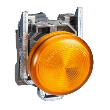 Schneider Electric - XB4BVM5 - lampa pilot completa portocalie diam.22, lentila simpla, LED integral 230...240 V (multiplu comanda: 5 buc)