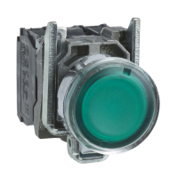 Schneider Electric - XB4BW3365 - buton ilum. complet incastrat verde diam. 22, revenire cu arc, 1NO+1NC <= 250 V