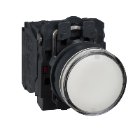 Schneider Electric - XB5AW31B5 - buton iluminat alb diam. 22 - incastrat, revenire cu arc - 24 V - 1NO+1NC