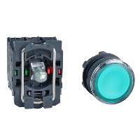 Schneider Electric - XB5AW33M5 - buton iluminat verde diam. 22 - incastrat, revenire cu arc - 240 V - 1NO+1NC