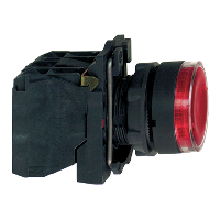 Schneider Electric - XB5AW34B5 - buton iluminat rosu diam. 22 - incastrat, revenire cu arc - 24 V - 1NO+1NC (multiplu comanda: 5 buc)