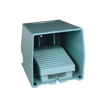 Schneider Electric - XPEM310 - comutator de picior simplu - IP66 - cu capac - metalic - albastru - 1 NC + 1 NO