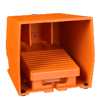 Schneider Electric - XPER310 - comutator picior simplu - IP66 -cu capac -metalic -portocaliu - 1 NC + 1 NO