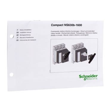 Schneider Electric - 33150 - instruction manual - for NS1600 rotary handle and accessories