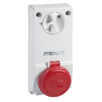 Schneider Electric - 82086 - Unika interlocked socket - 16 A - 3P + N + E - 380...415 V AC - IP65 - panel