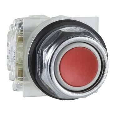 Schneider Electric - 9001KR1RH13 - buton rosu diam. 30 - incastrat, revenire cu arc - 1 CO