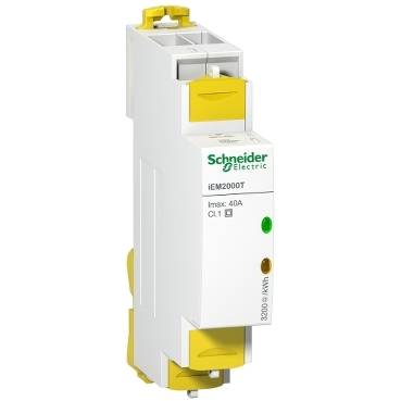 Schneider Electric - A9MEM2000T - modular single phase power meter iEM2000T - 230V - 40A without display