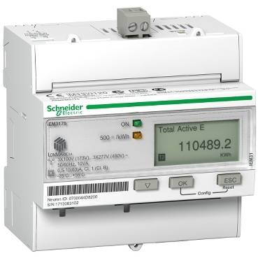 Schneider Electric - A9MEM3175 - iEM3175 energy meter - 63 A - LON - 1 digital I - multi-tariff