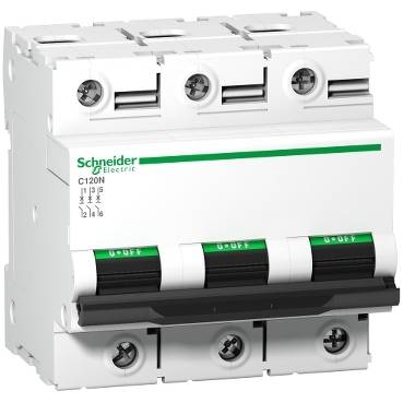 Schneider Electric - A9N18350 - C120N - circuit breaker - 3P - 100A - B curve
