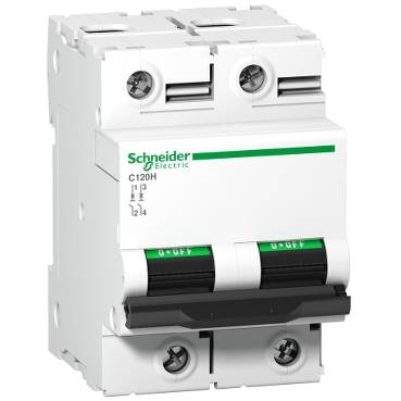 Schneider Electric - A9N18458 - C120H - circuit breaker - 2P - 100A - C curve
