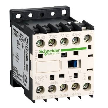 Schneider Electric - CA2KN22F7 - contactor TeSys CA2-K - 2 NO + 2 NC - instantaneu - 10 A - 110 V c.a.