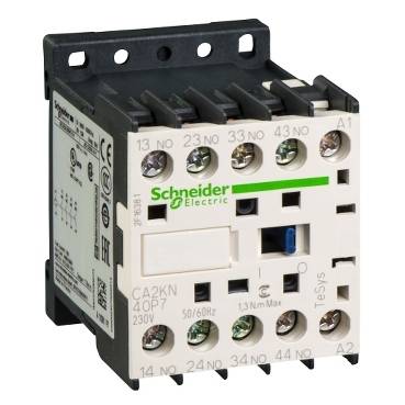 Schneider Electric - CA2KN40P7 - contactor TeSys CA2-K - 4 NO - instantaneu - 10 A - 230 V c.a.