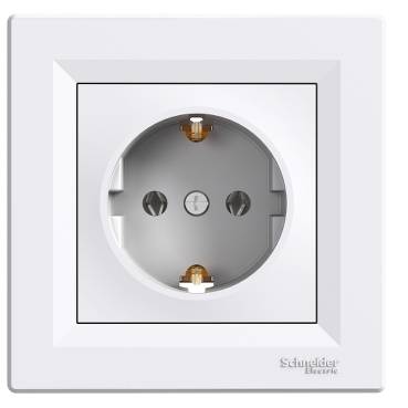 Schneider Electric - EPH2900121 - Asfora - single socket outlet with side earth - 16A white