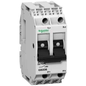 Schneider Electric - GB2DB06 - TeSys GB2 - thermal-magnetic circuit breaker - 2P - 1 A - Id = 14 A 