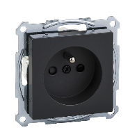 Schneider Electric - MTN2500-0414 - Socket-outlet with pin earth, shutter, screwless terminals, anthracite, System M
