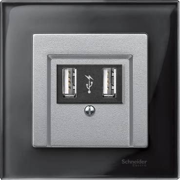 Schneider Electric - MTN297960 - Central plate with square opening, aluminium, System M