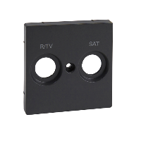 Schneider Electric - MTN299214 - Central plate marked R/TV+SAT for antenna socket-outlet, anthracite, System M