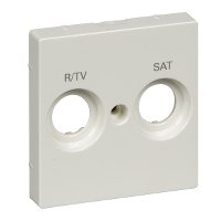 Schneider Electric - MTN299819 - Cen.pl. marked R/TV+SAT f. antenna sock.-out., polar white, glossy, System M
