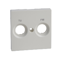 Schneider Electric - MTN299919 - Central plate marked FM+TV for antenna sock.-out., polar white, glossy, System M
