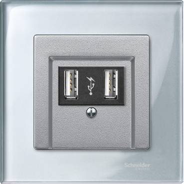 Schneider Electric - MTN4010-3260 - Rama de sticla, 1 aparat, Argintiu Diamant, M-Elegance