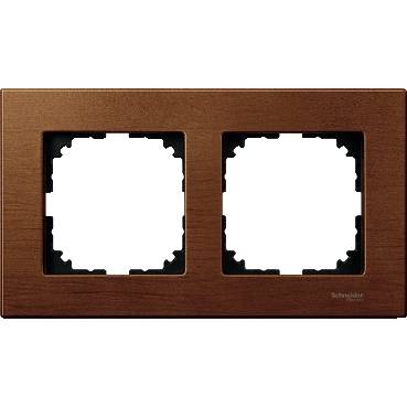 Schneider Electric - MTN4052-3472 - Wood frame, 2-gang, Cherry wood, M-Elegance
