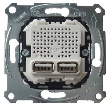 Schneider Electric - MTN4366-0100 - Merten - Double USB charger insert 2,1 A