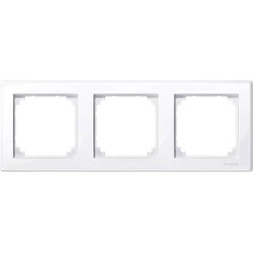 Schneider Electric - MTN478325 - M-Smart frame, 3-gang, active white, glossy