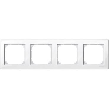 Schneider Electric - MTN478419 - M-Smart frame, 4-gang, polar white, glossy