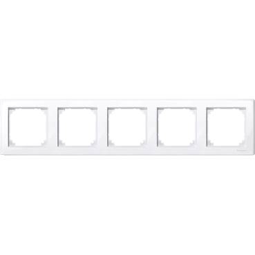 Schneider Electric - MTN478525 - M-Smart frame, 5-gang, active white, glossy