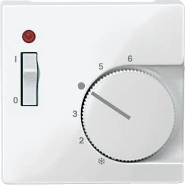 Schneider Electric - MTN534819 - Central plate f. room temp. ctrl insert w. switch, polar white, glossy, System M