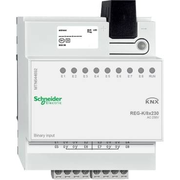 Schneider Electric - MTN644692 - Intrari binare REG-K/8x230, gri deschis