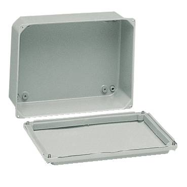 Schneider Electric - NSYDBN1510 - Metal industrial box - low plain cover - H155xW105xD61 - IP55 - grey RAL 7035