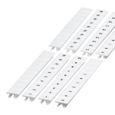 Schneider Electric - NSYTRAB810 - Clip in marking strip, 8mm, 10 characters 1 to 10, printed horizontally, white (multiplu comanda: 10 buc)