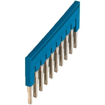 Schneider Electric - NSYTRAL410BL - NSYTR plug-in bridge 10 ways for 4mmp terminals - blue