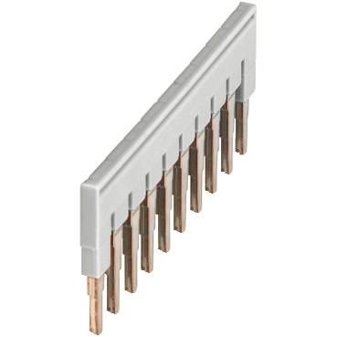 Schneider Electric - NSYTRAL410GR - NSYTR plug-in bridge 10 ways for 4mmp terminals - grey