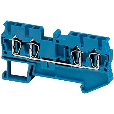Schneider Electric - NSYTRR24BL - Linergy passthrough terminal block - 2.5mmp 24A single-level 2x2 spring - blue (multiplu comanda: 50 buc)