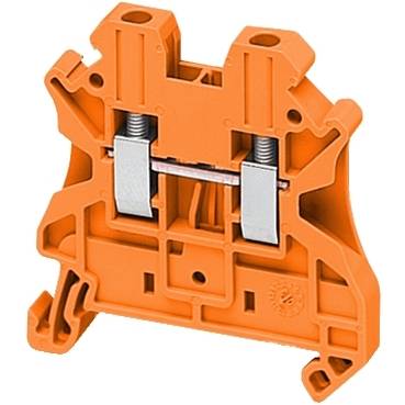 Schneider Electric - NSYTRV22AR - Linergy passthrough terminal block - 2.5mmp 24A single-level 1x1 screw - orange (multiplu comanda: 50 buc)