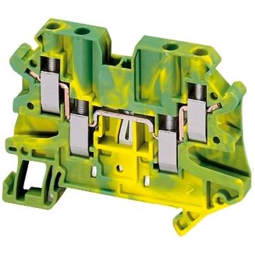 Schneider Electric - NSYTRV44PE - Linergy earth terminal block - 4mmp single-level 2x2 screw - green-yellow (multiplu comanda: 50 buc)