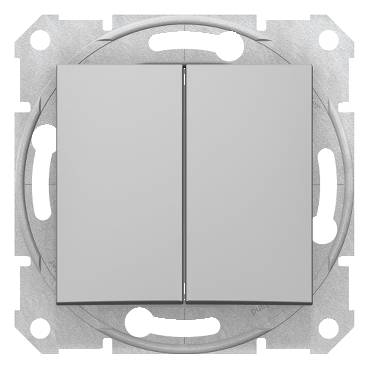 Schneider Electric - SDN0300160 - Sedna - intrerupator monopolar dublu - 10AX fara rama aluminiu