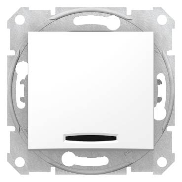 Schneider Electric - SDN0501121 - Sedna - intermediate switch - 10AX locator light, without frame white
