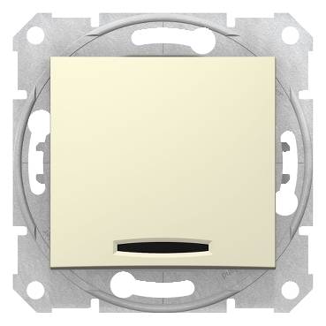 Schneider Electric - SDN0501147 - Sedna - intermediate switch - 10AX locator light, without frame beige