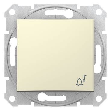 Schneider Electric - SDN0800147 - Sedna - 1pole pushbutton - 10A bell symbol, without frame beige